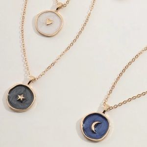 Gold Moon Necklace SHEIN star, moon, heart charms